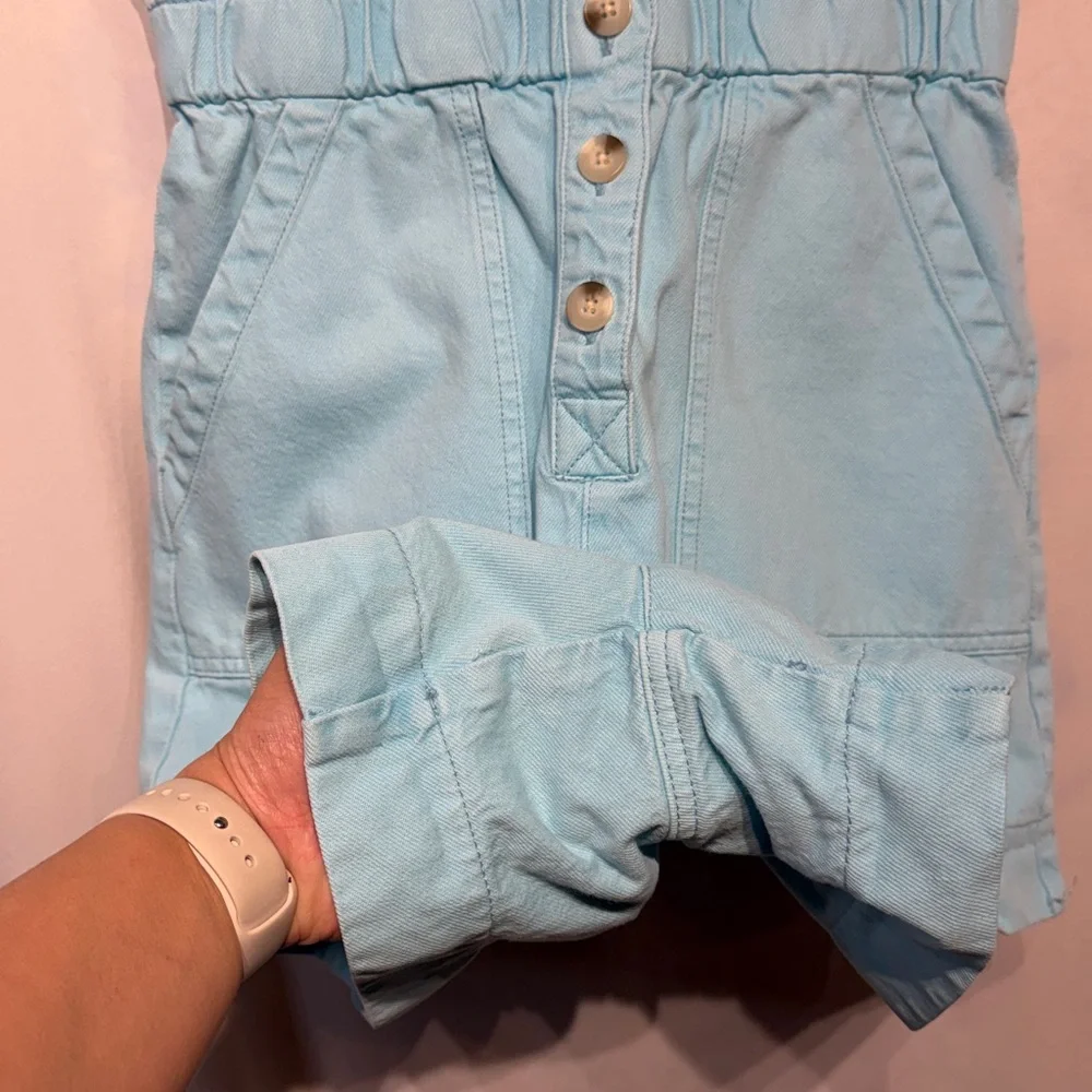 Show Me Your Mumu Cannon Romper Spring Blue Denim Size Small - Picture 8 of 13